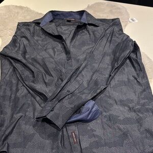 Michael Kors Dark Blue Patterned Casual Shirt